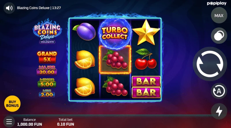 Blazing Coins Deluxe екран за играње